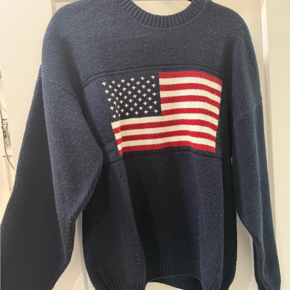 Vintage tumblr USA flag sweater american flag oversized unisex 
Made of acrylic